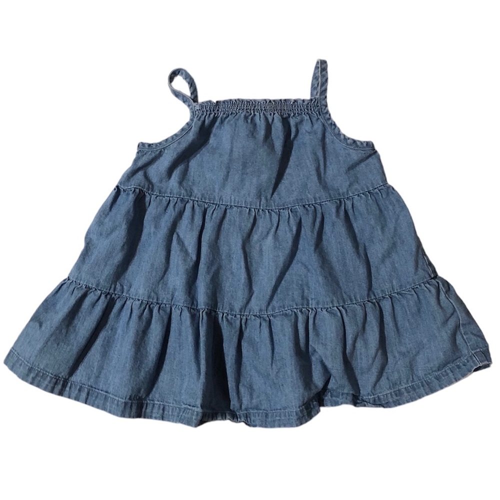 Hanna Andersson 110(5) chambray denim ruffle tank top